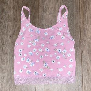 Abercrombie Kids Floral Pink crop top